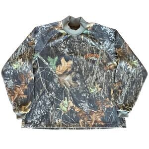 Vintage ScentLok Savanna EXT Mock Neck Camo Shirt Mossy Oak Break Up Men's XL
